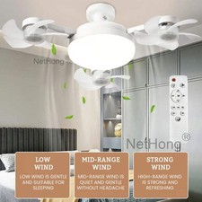 50W Modern Led Ceiling Fan with Light Dimmable E27 Bedroom Living Room Fan Lamp