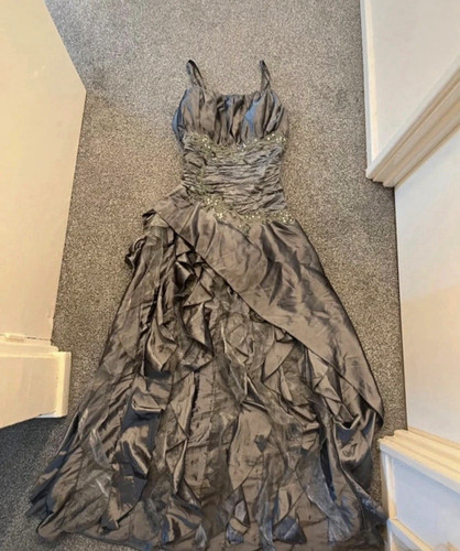 Cherlone grey formal long gown - grey,