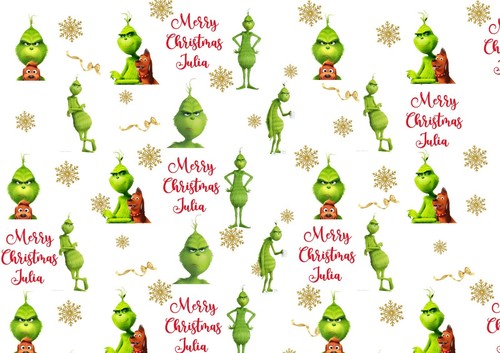 Personalised grinch wrapping - grinch,