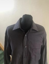Cecil Gee Cotton Long Sleeve Black Shirt 15” Collar