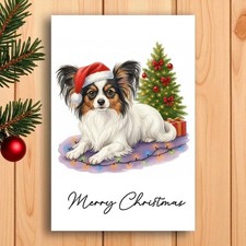 Papillon Dog Christmas Card
