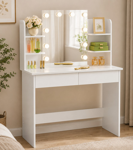 Dressing table with led mirror - with,