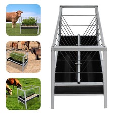 Livestock Feed Trough 2-in-1 Grain & Hay Feeder for Goats Sheep Large Capacity