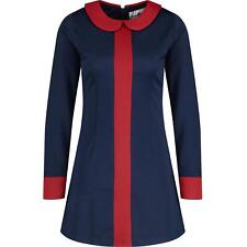 NEW MADCAP RETRO MOD 60s Sixties Collared LONG SLEEVE MINI DRESS Oracle MC455