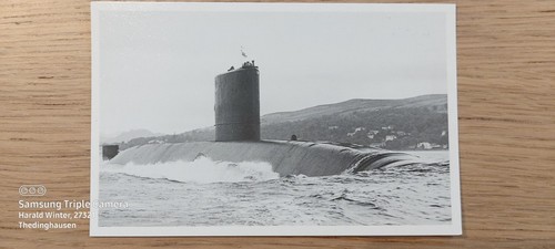 Postcard naval ship submarine - naval,