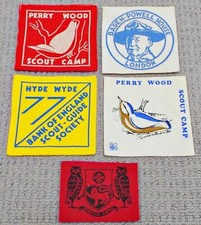 Boy Scouts Girl Guides Job Lot of 5 Large Blanket Badge Patches Baden Powell