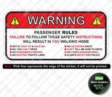 WARNING PASSENGER RULES