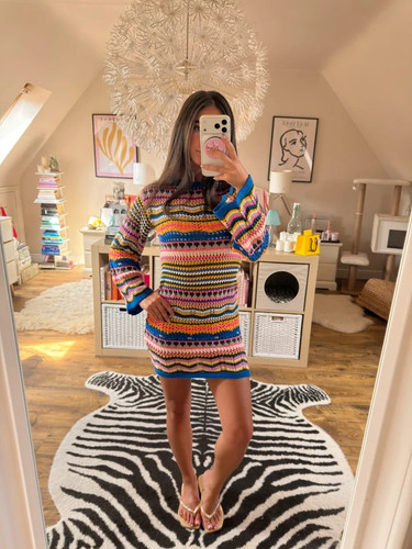 Colourful crochet dress