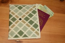 Handmade bargello soft pouch