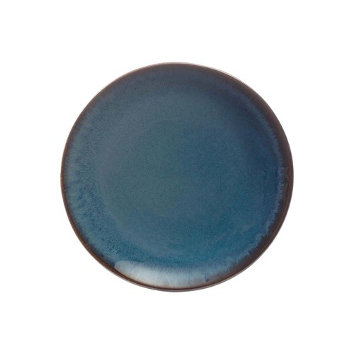 Stoneware side plate blue - side,