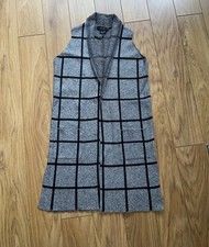 Atmosphere Primark Ladies Small Fits 8-10 Grey & Black Long sleeveless Waistcoat