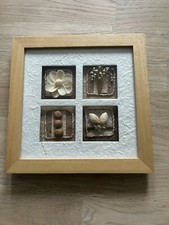 Framed Box Picture Wall Art Dried Flowers Wall Hanging Brown Shades