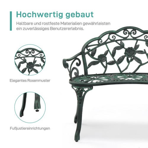 Outdoor bench cast - cast, aluminium