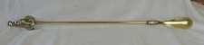 VINTAGE SOLID BRASS EXTRA LONG SHOE HORN WITH FISHERMAN HANDLE