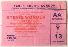 Stevie Wonder & Wonderlove Fri 29th June 1984 Earls Court London Original Ticket