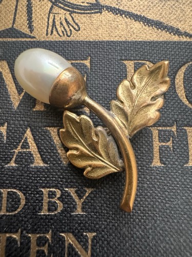 Antique faux pearl acorn - antique,