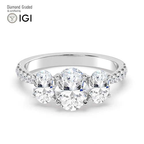 Oval diamond trilogy - oval, ring