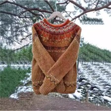 Womens Winter Warm Sweater Patterned Pullover Fair Isle Jumper Long Sleeve New