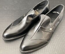 Vintage 1960’s Men’s Calumet Black Leather Shoes - Size 7 NOS - Deadstock