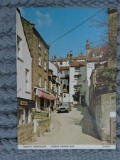 Vintage 1990s Robin Hoods Bay Shops and Old Car Real Photo Postcard