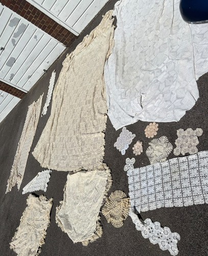 Antique lot lace crochet - antique, &