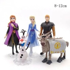 5pcs Frozen Princess Cake Toppers Elsa Olaf Anna Figures Set Disney Toy Topper