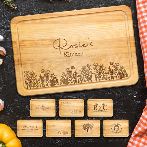 Personalised wooden chopping - personalised,
