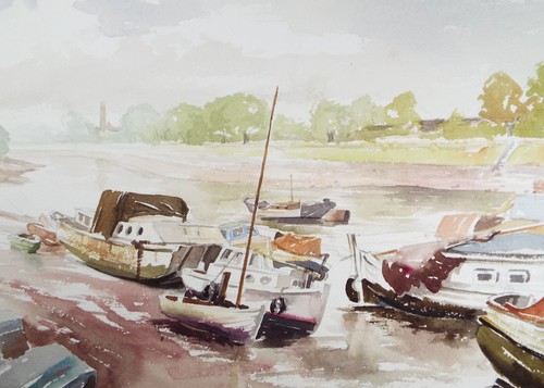 Original watercolour thames - watercolour,, 'thames