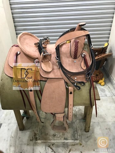 Western leather barrel horse - barrel,