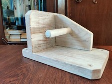 Toilet Paper Holder Heavy Duty Solid Wood Shabby Chic White Mint Condition