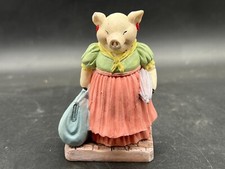 VINTAGE J.C. 1991 PIG WITH HANDBAG BAG IN A DRESS ORNAMENT FIGURINE