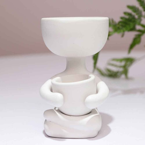 Reusable white ceramic flower - reusable,