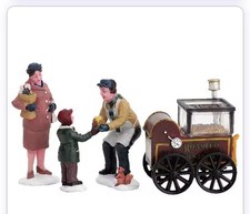 Lemax Christmas Figures “Roasted Chestnut Stand” #92331 Set Of 4 With Packaging