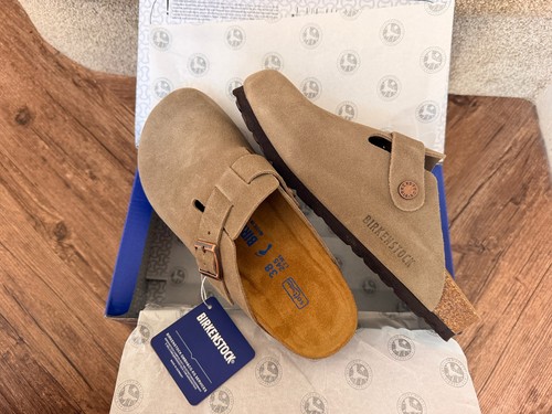 Birkenstock boston taupe mules - birkenstock,