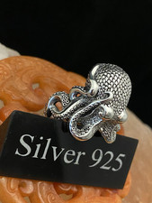 Large Chunky Silver Octopus Ring