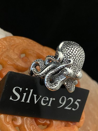 Large chunky silver - silver, octopus