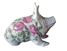 A Large Wemyss-style Pottery Pig decorated with Pink Cabbage Roses 26cm high.