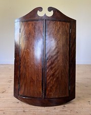 Georgian Country House Mahogany Corner Cupboard Cabinet