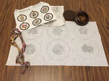 Embroidery kit -  Wildwood stitchkins - 6 x hoop frames with 6 stamped  designs