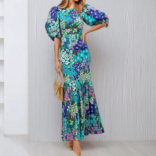 Women blue floral lantern - blue,