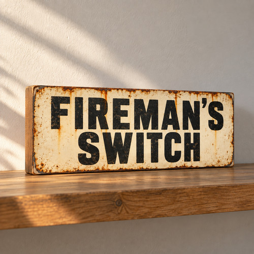 Fireman switch sign vintage - fireman's,