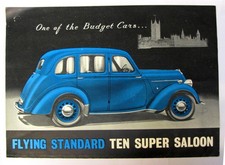 FLYING STANDARD 10 Super Saloon Car Sales Brochure 1939 TEN