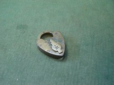 Antique Brass Heart Shaped Padlock  1¾ inches Tall ~ No Key