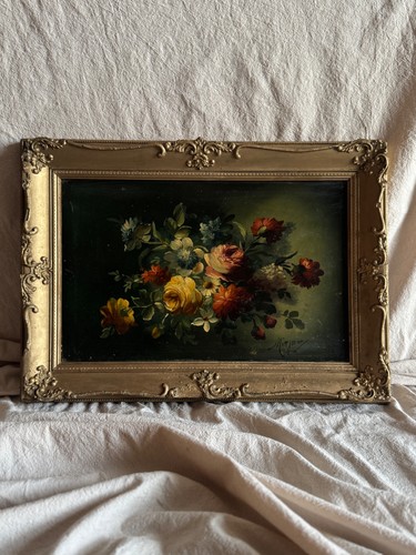 Antique floral oil - antique,