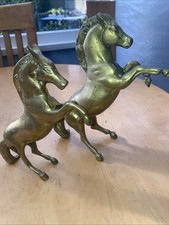 Vintage Brass Rearing Horses X 2 Feb2518
