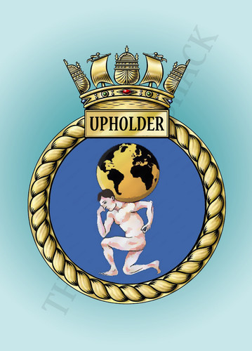 Hms upholder crest metal - hms,