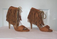 Ladies brown faux-suede heels/sandals from Sergio Todzi, size 8 (Eur 41) BNWOB