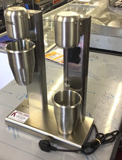 Buffalo Twin Head Milkshake Mixer Double 1 Litre Stainless Steel Cups