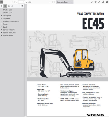Volvo ec45 mini excavator - volvo,