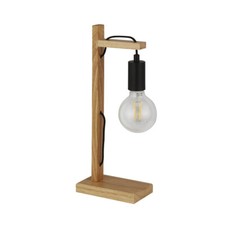 Industrial Table Lamp PLANK Bare Bulb 1 Light Wooden Standard Lamp Modern Style